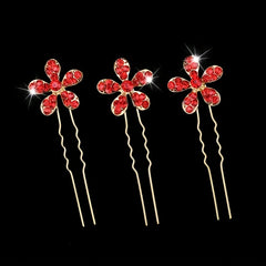 Small Flower Headband with Faux Diamond Hairpin