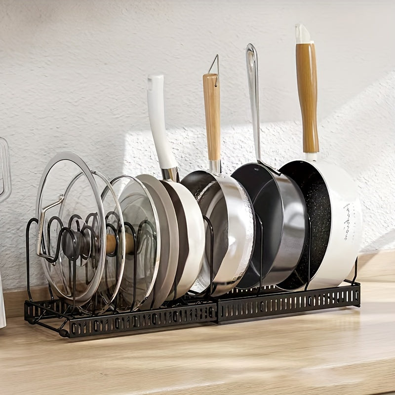Rubber Coated Expandable Pot & Lid Organizer for Cabinet Storage