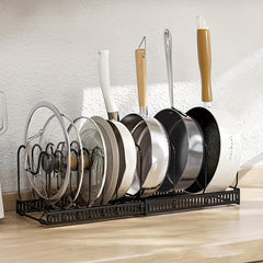 Rubber Coated Expandable Pot & Lid Organizer for Cabinet Storage