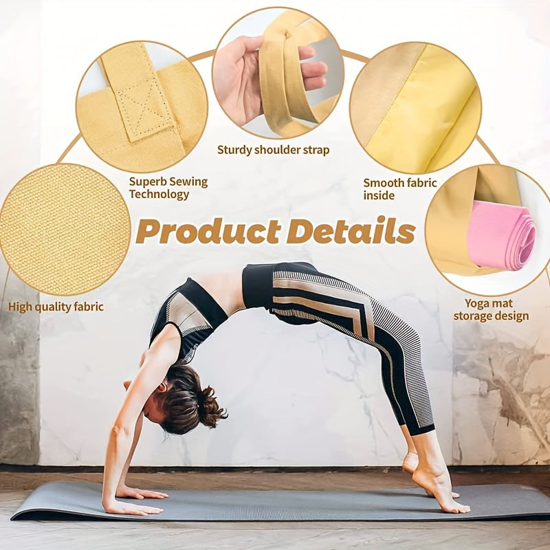 Portable Yoga Mat Storage Bag Canvas Shoulder Bag Handbag