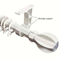 2pcs Metal Curtain Rod Bracket Wall Mount Shower Rod Holder Home Decor