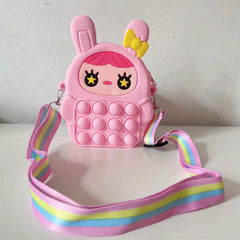 Cartoon Silicone Rabbit Ear Bow Messenger Bag