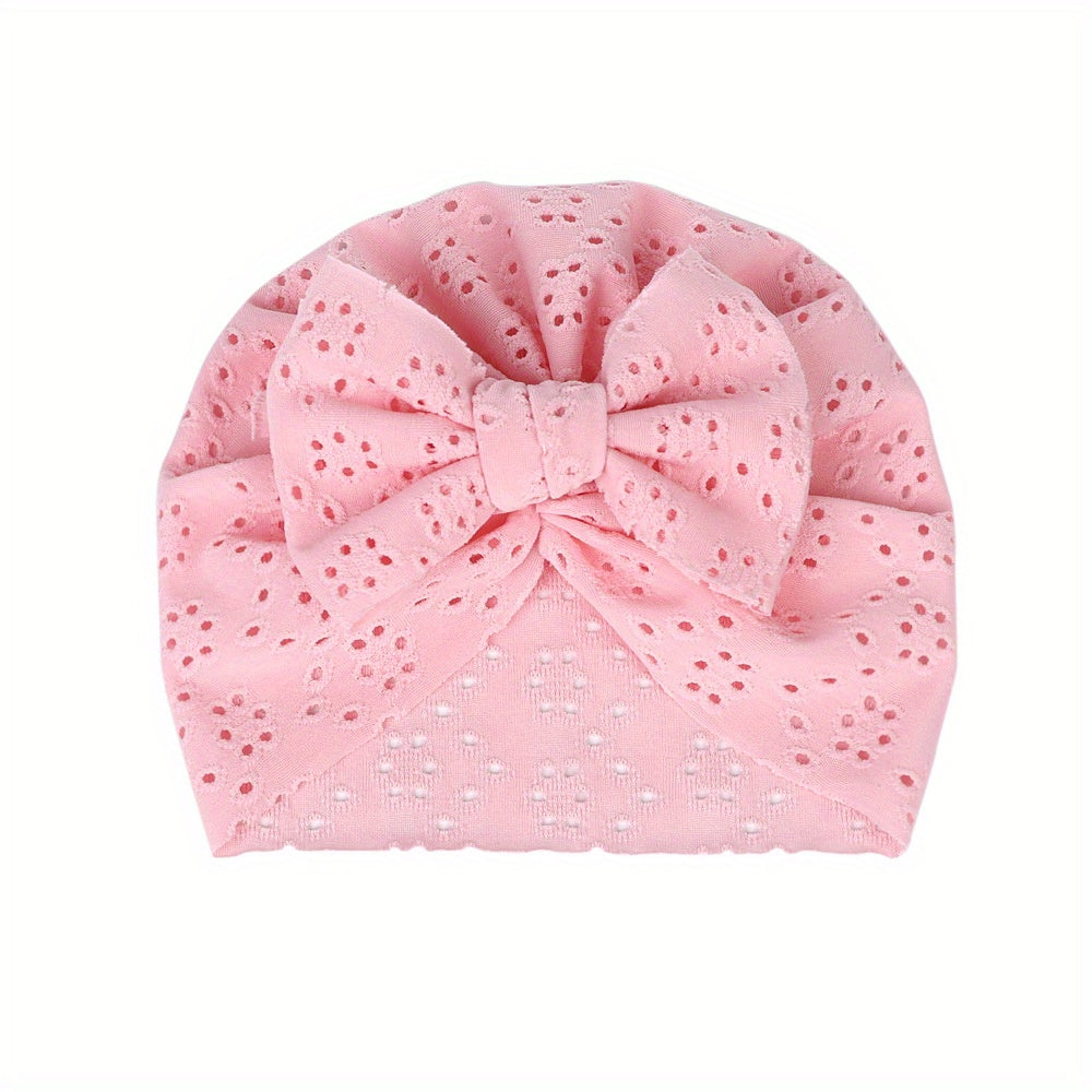 Infant Baby Hat Summer Hollow Out Hat With Bow