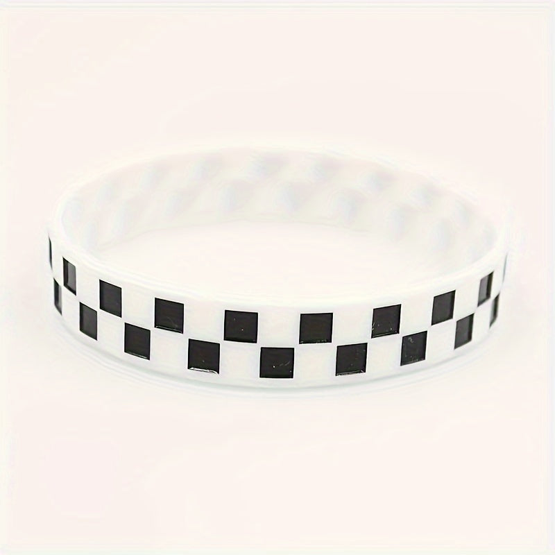 Plaid Pattern Silicone Bracelet for Sports & Basketball