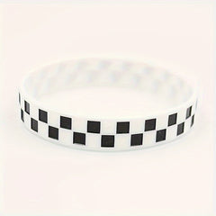 Plaid Pattern Silicone Bracelet for Sports & Basketball