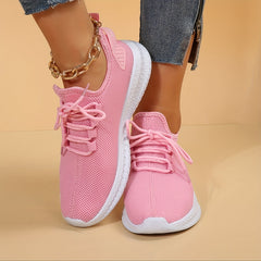 Women's Lace up Breathable Mesh Sneakers Casual Running Shoes