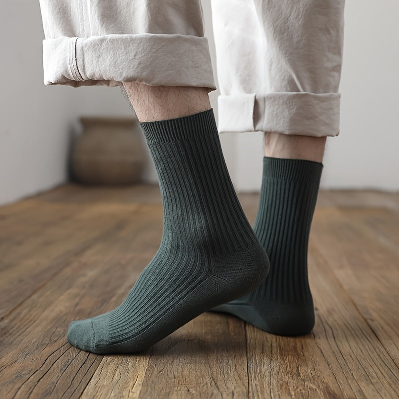 Men's High Stretchy Crew Socks Comfortable Breathable for Autumn and Winter