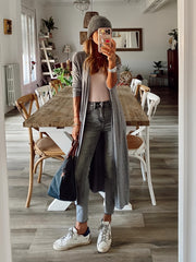 Heathered Long Sleeve Open Front Cardigan