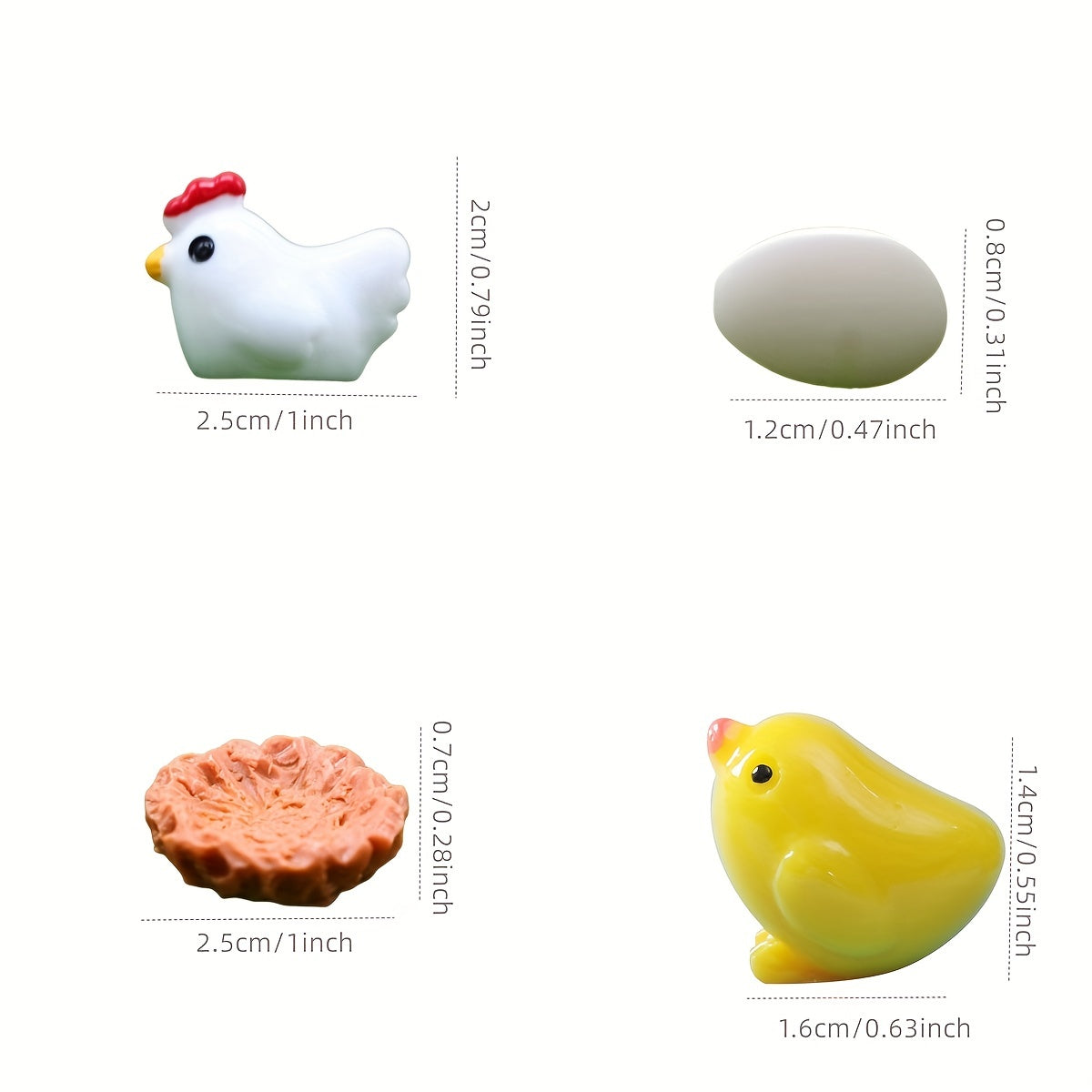 3D Chicken Hole Shoe Charms DIY Shoe Decoration 4Pcs Set 7Pcs Set