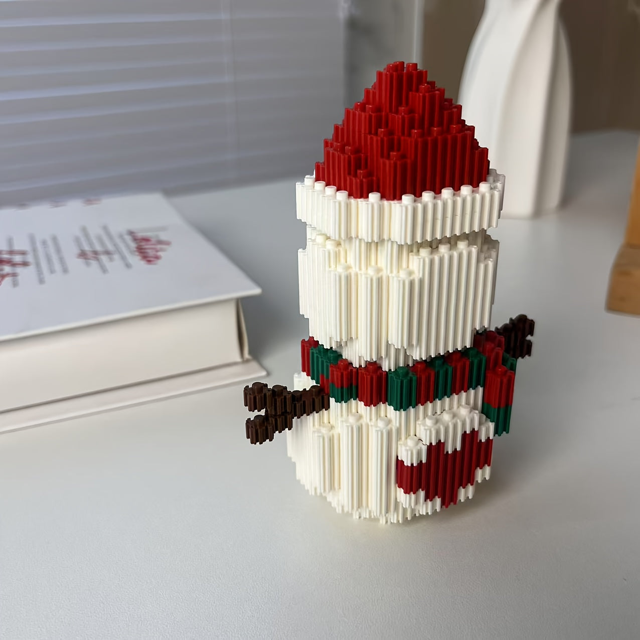 Charming Snowman Building Blocks Colorful Durable ABS Material