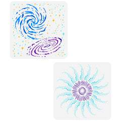 2pcs PET Hollow Out Stencils for Scrapbook 300x300mm