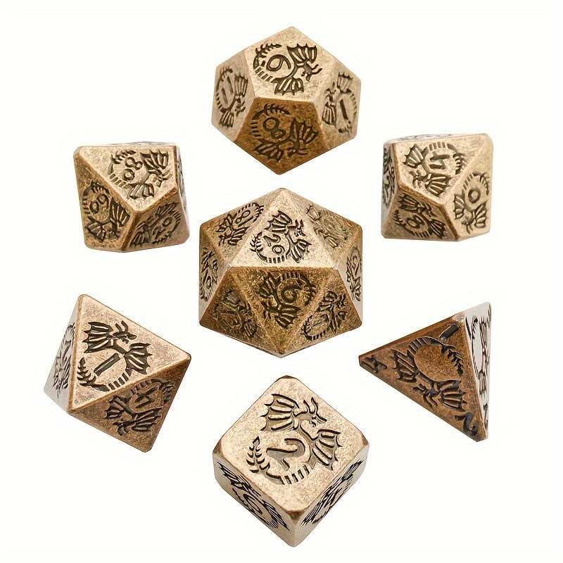 7pcs Metal Solid Polyhedral Dices For Role Playing Board Games