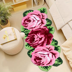 Floral Rug Anti-Slip Backing Cozy Carpet Washable