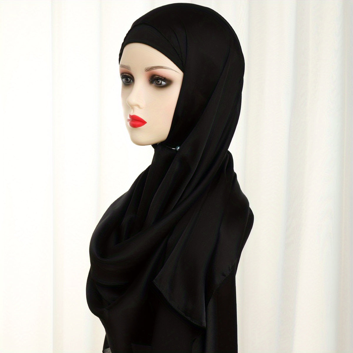 Soft Silky Scarf Thin Breathable Hijab Solid Shawl Classic Head Wrap Women Turba