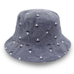 Kids Denim Casual Print Basin Hat Wide Brim Sunscreen Fisherman Hat