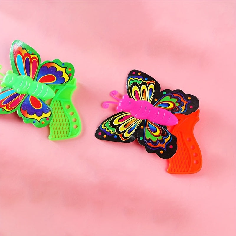 2pcs Shooting Butterfly Toy Gun Outdoor Spring Flying Toy