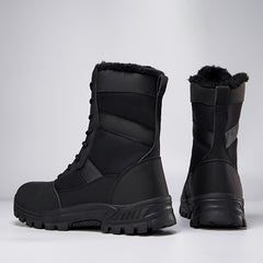 Men's Plush Lined Military Style High Top Boots