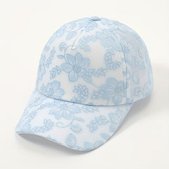 Vintage Flower Embroidery Baseball Cap Hot Stamping Solid Sun Hat Adjustable Dad