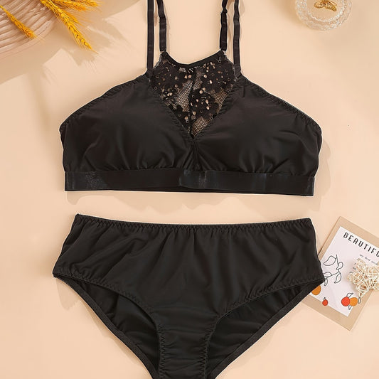 Lace Racer Back Bra & Panty Set