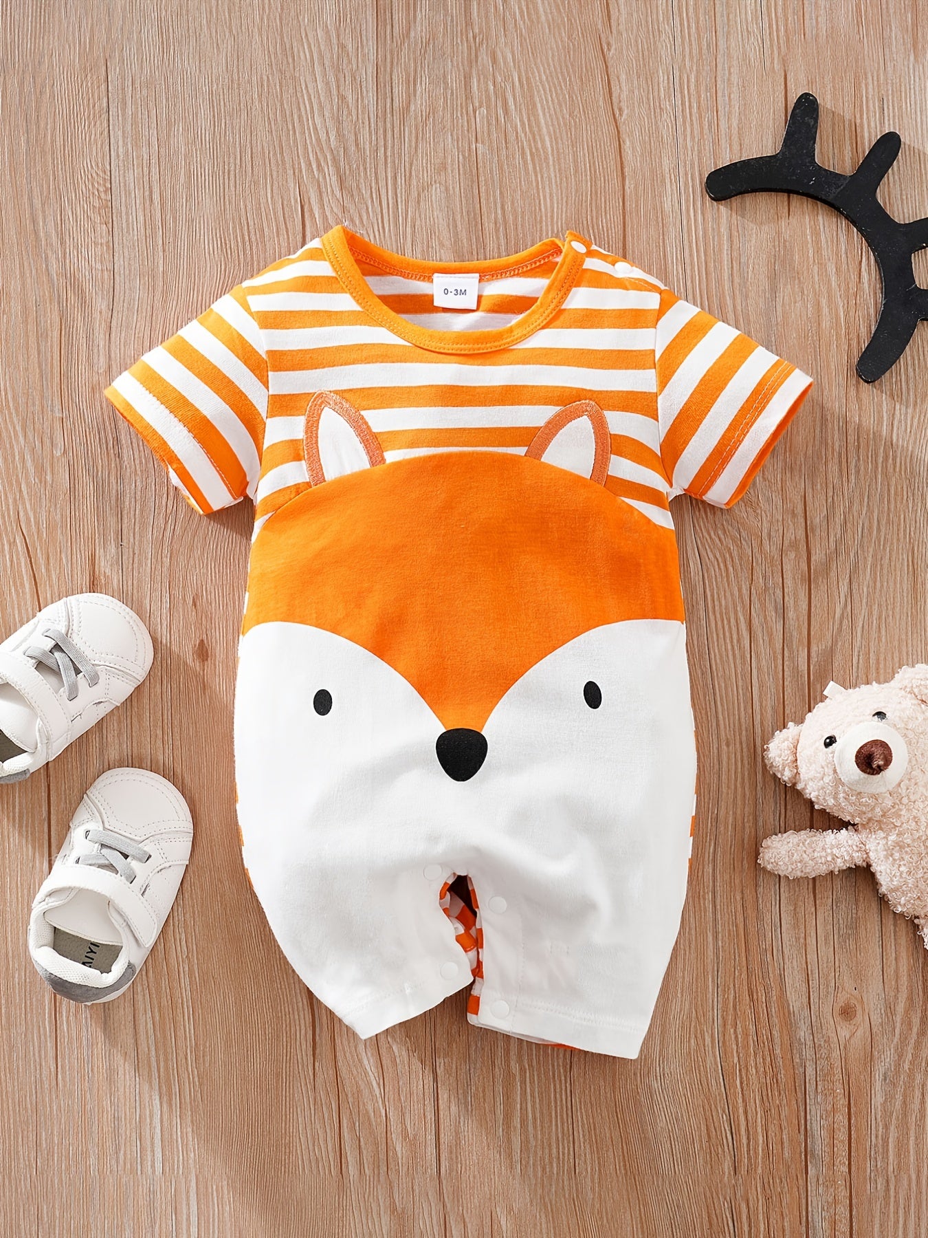 Fox Print Baby Short Sleeve Bodysuit