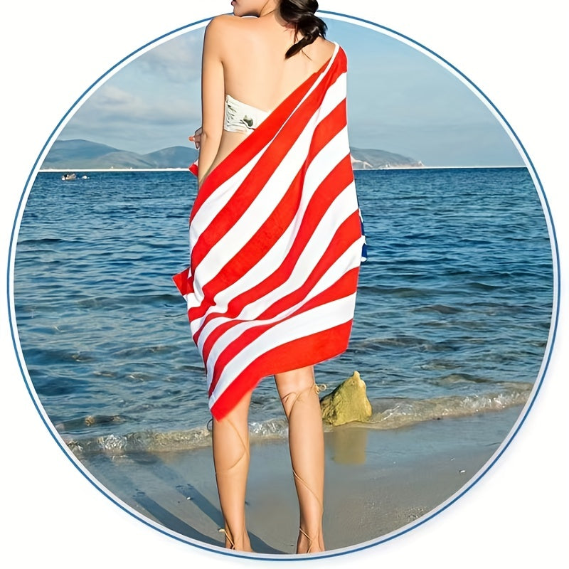 British American Flag Beach Towel 70 Lightweight Quick Drying
