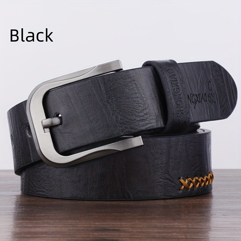 Men's Casual Alloy Pin Buckle Jeans Belt Western Cowboy Style Leather Belt