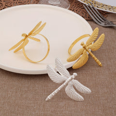 6pcs Modern Dragonfly Napkin Rings for Table Decoration