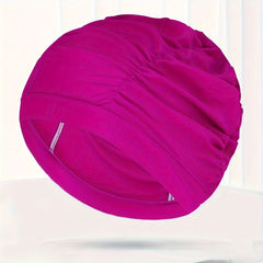 High Elastic Flower Print Swim Cap for Men & Women