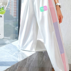 Girls' Side Stitching Jogger Pants Kids Sports Casual Trousers