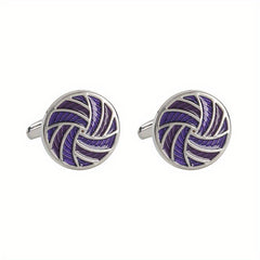 Round Gradient Drip Oil French Cufflinks Men's Shirt Suit Cuff Nails