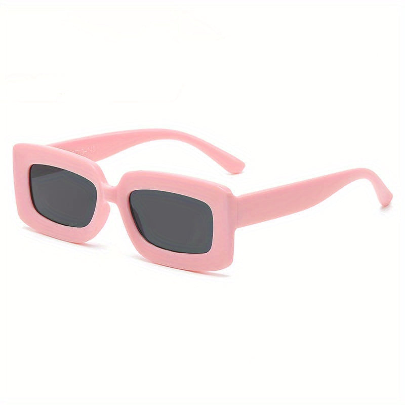 Vintage Square Frame Sunglasses Wide Temple UV400