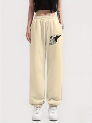 Women's Personality Print Sweatpants Casual Drawstring Sports Pants