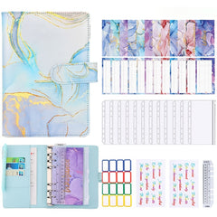 Budget Binder A6 PU Leather Notebook Cash Envelopes System Set
