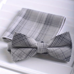 Men's Bow Tie and Square Scarf Combo for Formal Dress