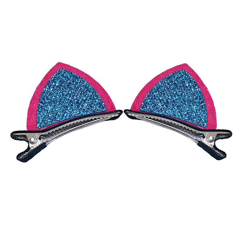 Sequin Kitten Ears Hair Clips for Christmas Parties