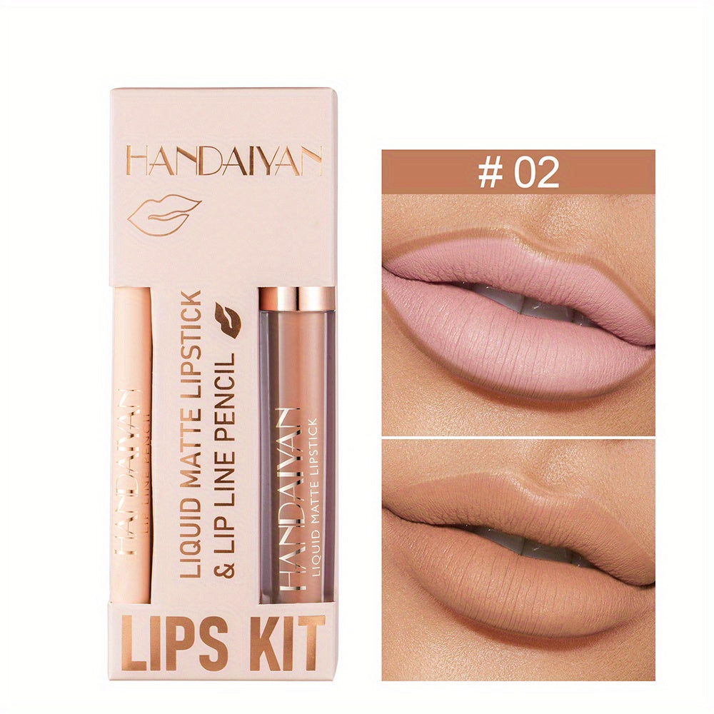 Non Stick Cup Lip Gloss and Lip Liner Combo Set