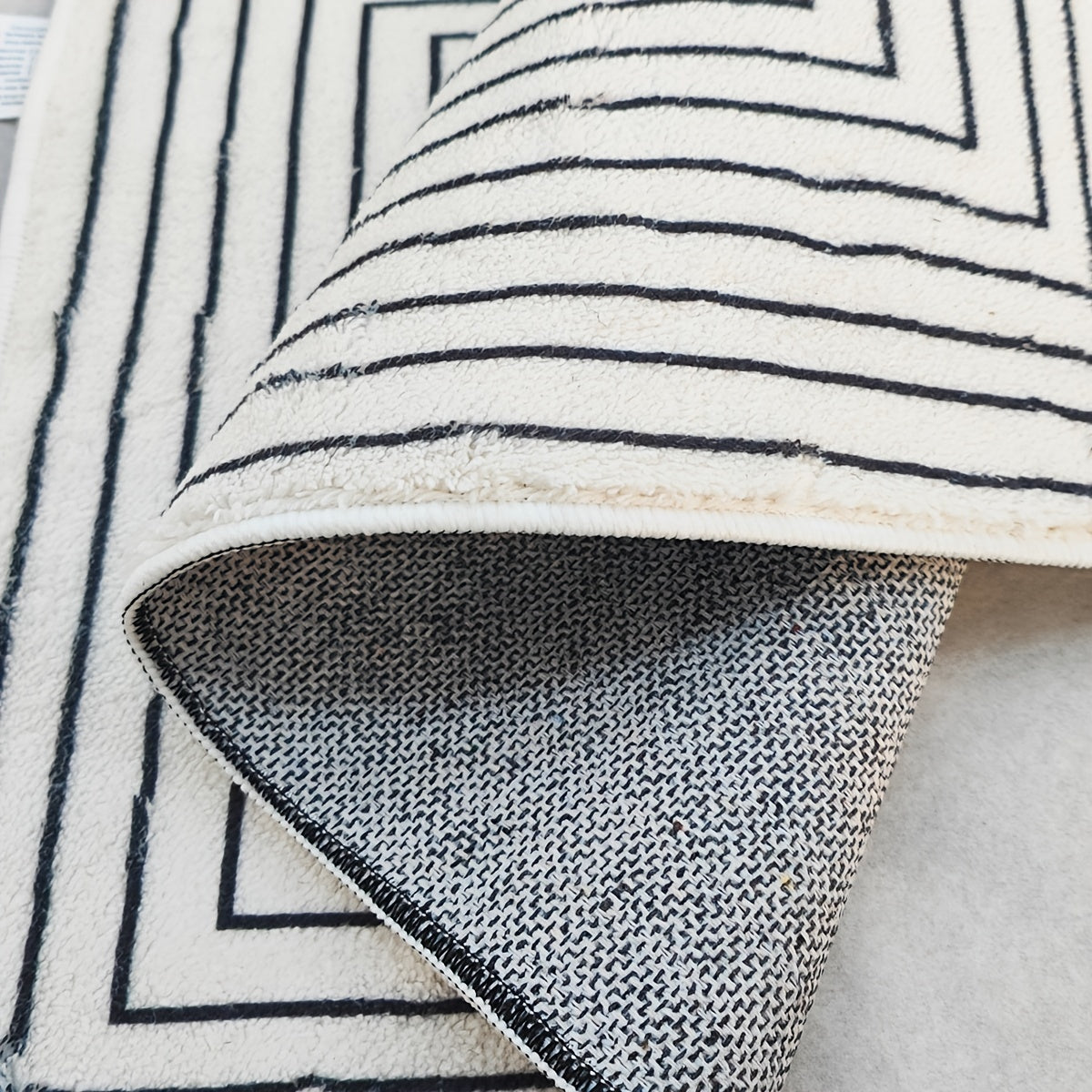 Modern Fabric Floor Mat TPR Bottom Indoor Living Room Carpet 23.6x35.4in