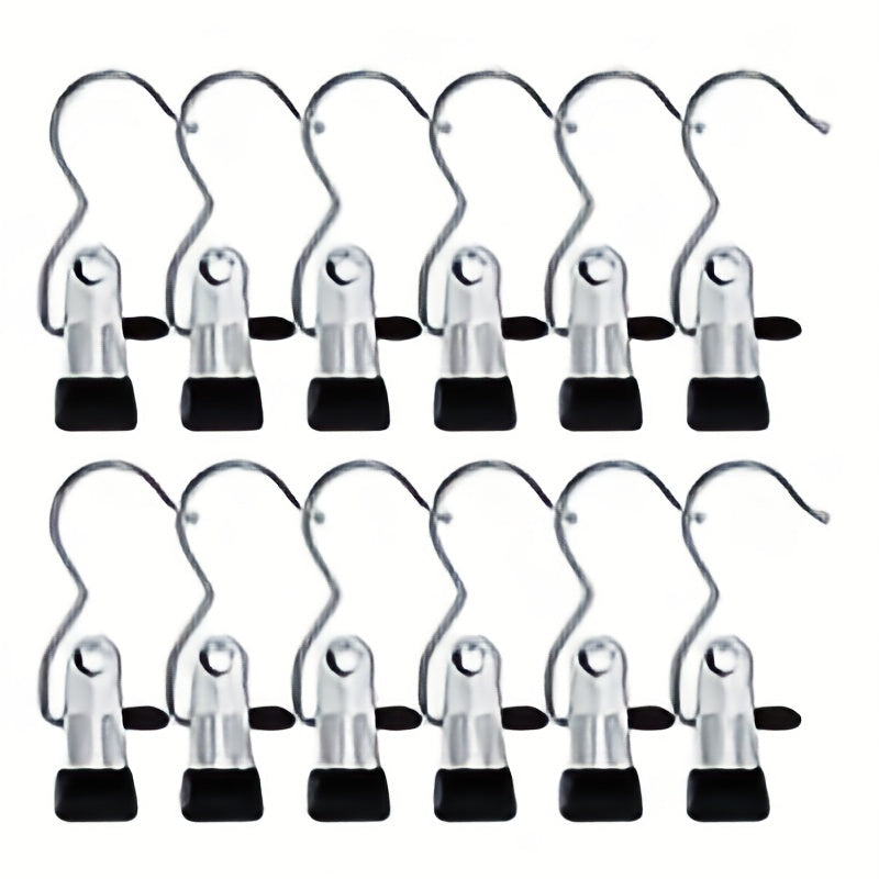 20pcs Non-slip Hanger Clip Set 360 Rotatable Boot Hook Metal Clip
