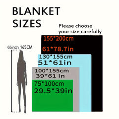 1pc Cow Printed Warm Blanket for Home & Outdoor Use