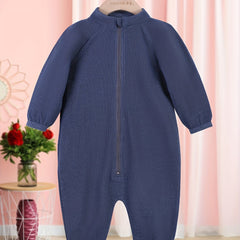 Baby Boy Ribbed Knit Footless Romper