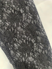 Casual Dress Solid Contrast Lace Long Sleeve