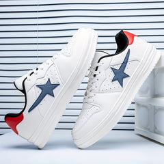 Women's Star Pattern Sneakers Lace Up Skate Shoes Lightweight