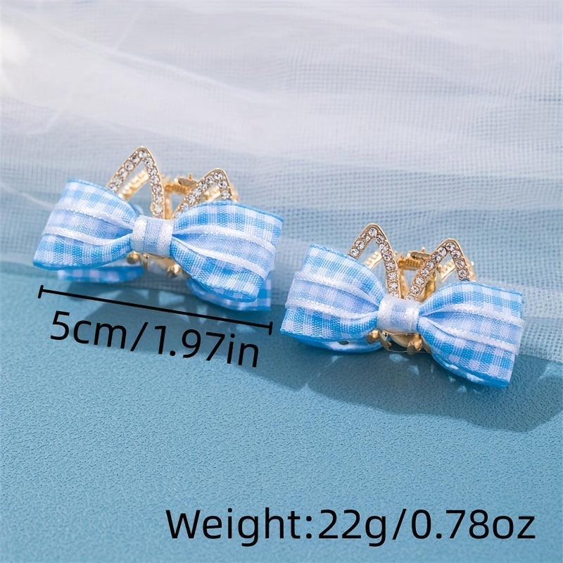 Kids Butterfly Bow Cat Ear Crown Hair Clip Rhinestone Princess Hairpin