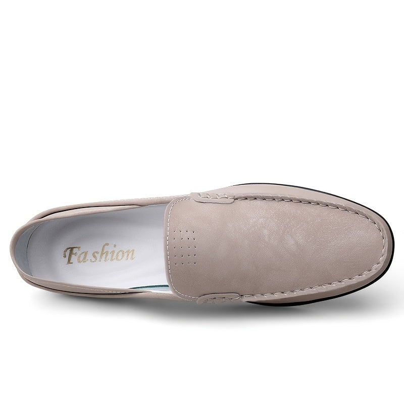 Men's Leather Loafer Shoes Lightweight Slip On Moccasin