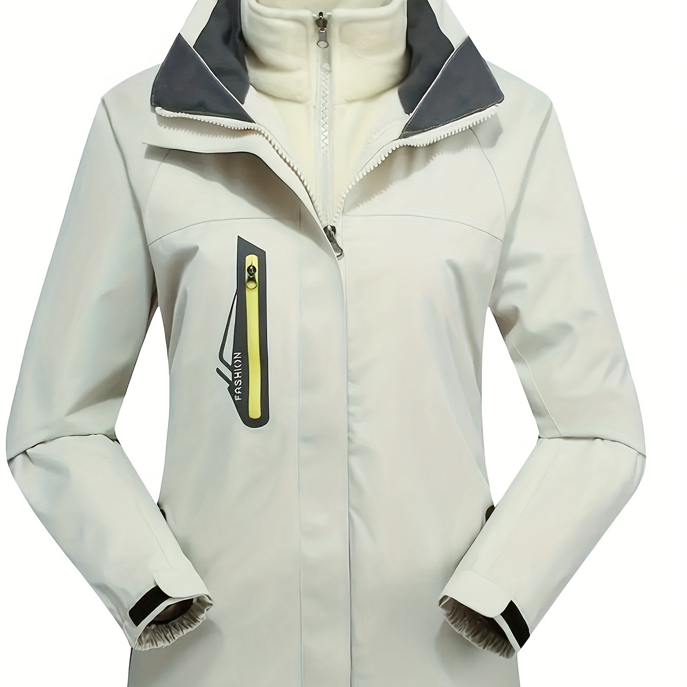 Sporty Ski Jacket Waterproof Windproof Hooded Coat Women's Activewear