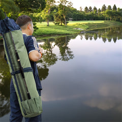 Portable Folding Fishing Rod Reel Bag Cylindrical Fishing Bags