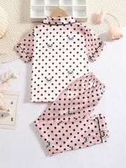 Girls Panda Print Pajama Set