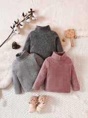 Baby Boys Turtleneck Shirt 3pcs Set Warm Basic Pullovers