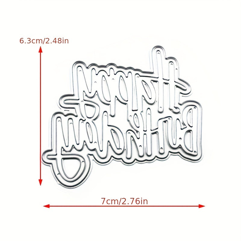 1pc Happy Birthday Metal Cutting Dies Stencil Scrapbook Album