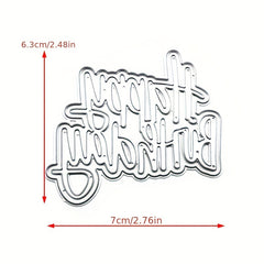 1pc Happy Birthday Metal Cutting Dies Stencil Scrapbook Album